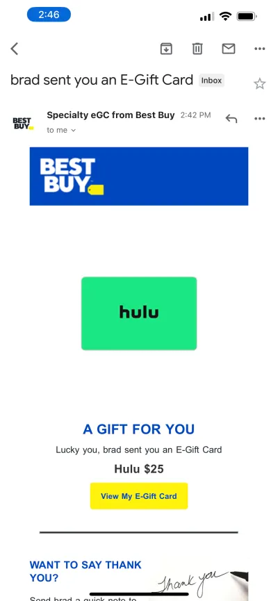 Hulu Giftcard!