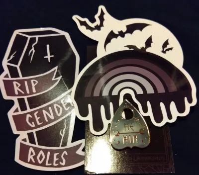 Stickers and pin set