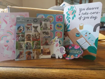 Stickers and a kind card