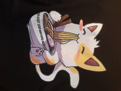 A ramen kitty shirt and a sakura coin purse pouch!