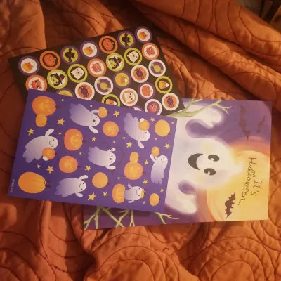 Halloween card and stickers received on the perfect day!