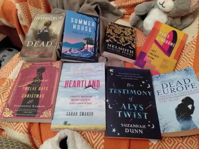 A mystery box full of new books I can't wait to read!