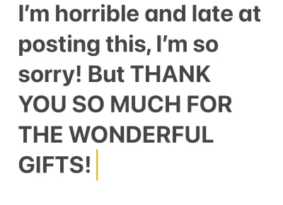 Thank you! And I’m so sorry for being so late! 