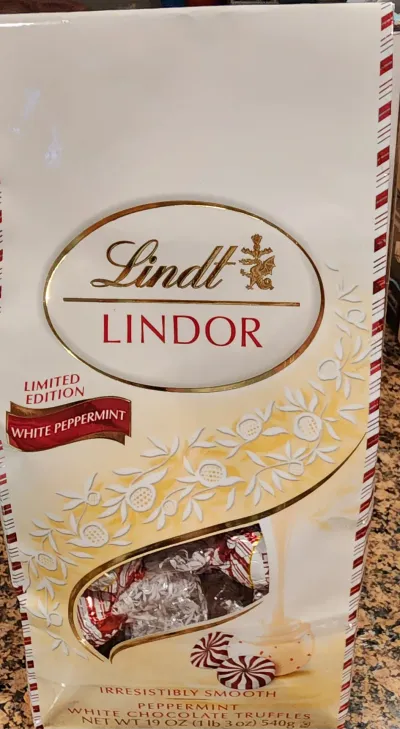 Lindt white peppermint chocolate 