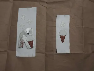 Polar Bears in Snow on a White Blanket (with Vanilla Ice Cream)