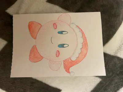 Hand-Drawn Kirby Card