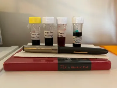 Awesome vintage pen, ink samples, and notebook!