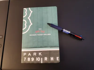 Red Sox journal and pen