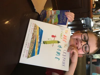 My nephew loves his new books 
