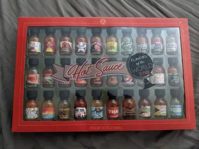 So many hot sauces! 