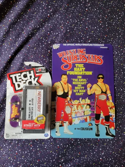 Tech deck and WWF Sign!