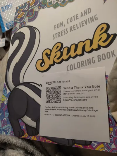it's abook colouring skunksif not right let me know