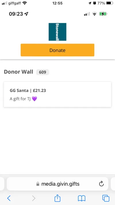 A lovely donation to a cause I believe in