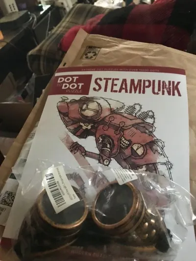 A Steampunk Activity book and goggles