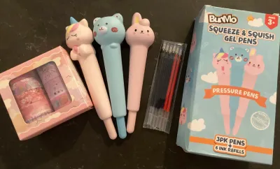Adorable squishy pens and washi tape