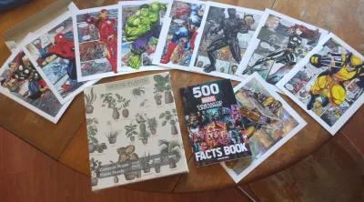 JACKPOT!  Marvel posters, book, and puzzle
